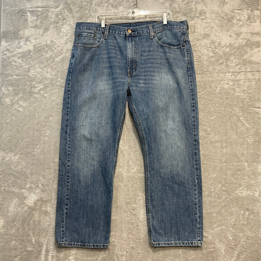 Levi's 569 Loose Straight Jeans Mens 38x30 Blue Distressed Denim Loose Fit